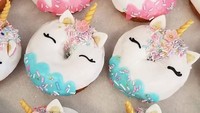  Manis banget tampilan donat unicorn yang satu ini. Donat cantik ini bisa jadi alternatif pengganti kue ulang tahun.  Foto: istimewa