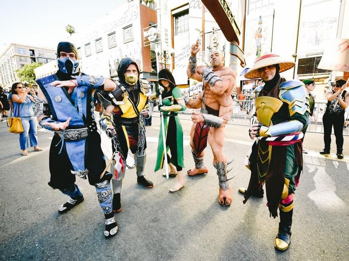 SAN DIEGO, CALIFORNIA - JULY 17: DC fans pose at â€œThe Gatheringâ€ ahead of the induction ceremony during The Batman Experience powered by AT&T and Comic-Con Museum character Hall Of Fame induction at Comic Con Museum on July 17, 2019 in San Diego, California. (Photo by Andrew Toth/Getty Images for DC)