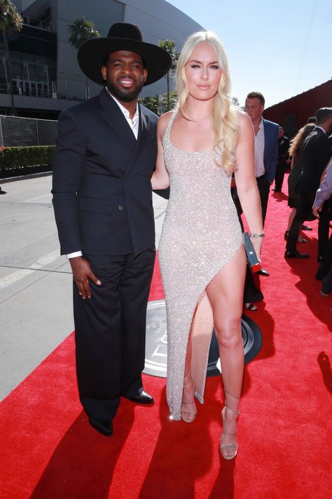 Lindsey Vonn bersama kekasihnya, atlet football P.K. Subban. Sebelumnya, Lindsey juga pernah menjalin asmara dengan Tiger Woods pada 2013. Namun, hubungan tersebut hanya bertahan selama dua tahun. (Foto: Getty Images)