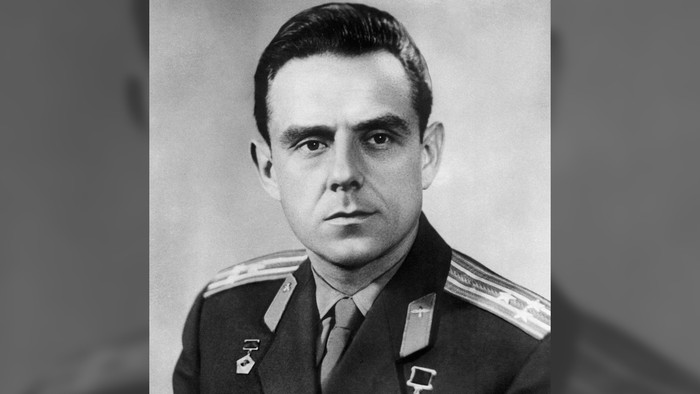 Undated portrait of Soviet cosmonaut Vladimir Komarov, who died during his second flight, onboard Soyuz 1, 23 April 1967, when the spacecraft crashed during its return to Earth. He was the first confirmed human to die during a space mission, and the first Soviet cosmonaut to travel into space more than once. Just before impact, Soviet premier Alexey Kosygin told Komarov his country was proud of him. (Photo by - / TASS / AFP)