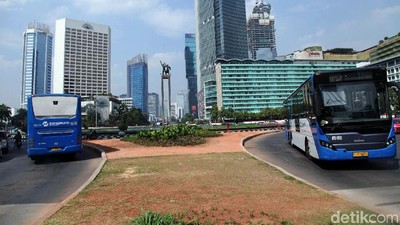 Begini Suasana Bundaran HI Tanpa Bambu Getah Getih