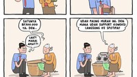 Waduh, ternyata sang nenek nggak jualan tape. Tapi justru tape recorder. Foto: Instagram komik.grontol