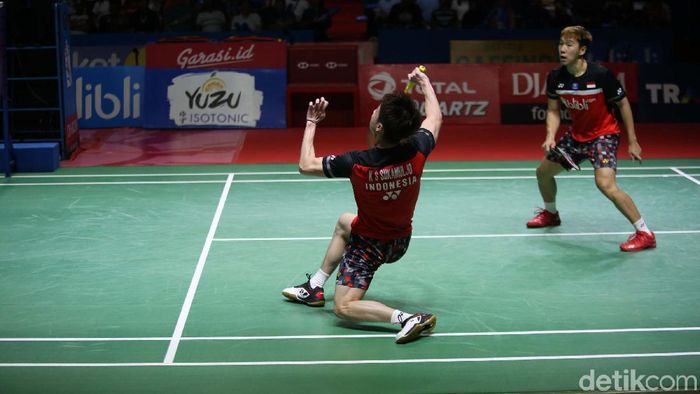 JUDI ONLINE Jadwal final Indonesia Open hari ini, yang di antaranya mempertemukan Kevin/Marcus dengan Hendra/Ahsan (Agung Pambudhy)