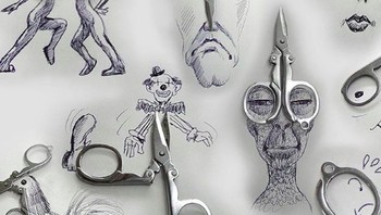 Dari gunting, ia mampu menciptakan gambar ayam, wajah manusia bahkan badut. (Foto: Instagram/victornunesfaces)