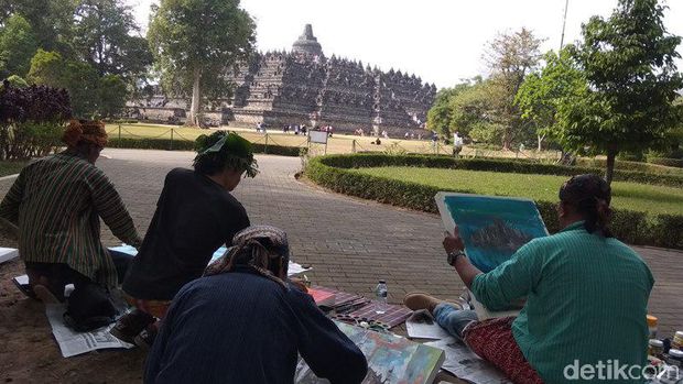 Kontribusi Perupa Indonesia dan Vietnam Mengabadikan Borobudur