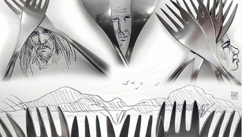 Victor Nunes, lewat akun Instagramnya, dia berbagi ciptaan karyanya dari alat-alat rumah tangga. (Foto: Instagram/victornunesfaces)Ia 