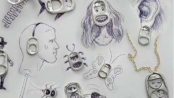 Ia memadukan alat-alat sederhana lalu menciptakan gambar wajah. Seperti dari penutup minuman kaleng ini. (Foto: Instagram/victornunesfaces)