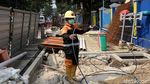 Penampakan Proyek Trotoar Cikini yang Bikin Macet