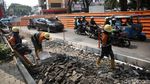 Penampakan Proyek Trotoar Cikini yang Bikin Macet