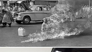 Murning Monk (1963) karya Malcom Browne diambil dari kamera Petri. Foto: Bored Panda