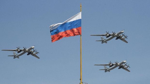 Ilustrasi -- Pesawat pengebom Tu-95 milik Rusia