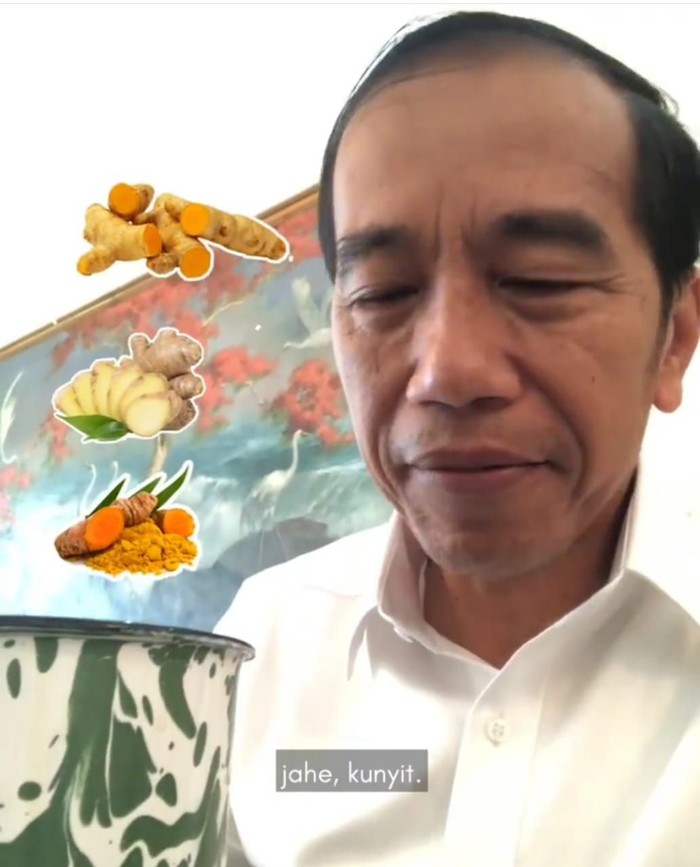 Jokowi minum jamu
