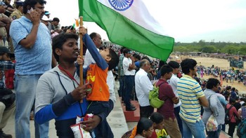 Bendera India pun dikibarkan. Foto: ISRO