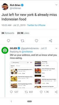 Curhat Kangen Makanan Indonesia, Rich Brian Banjir Tawaran Rendang hingga Peyek