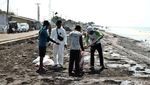 Warga Ramai-ramai Bersihkan Pantai dari Tumpahan Minyak