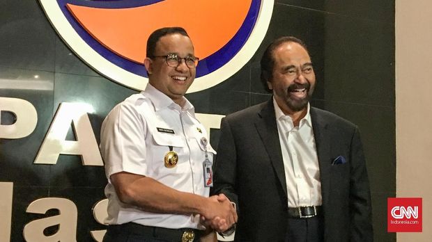 Surya Paloh juga melakukan pertemuan dengan Gubernur DKI Jakarta Anies Baswedan di kantor DPP NasDem, Jakarta, Rabu (24/7).