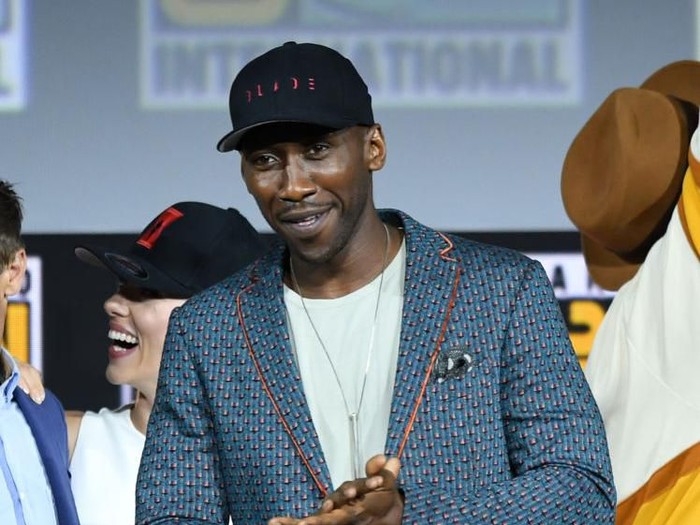 SAN DIEGO, CALIFORNIA - JULY 20: Mahershala Ali speaks at the Marvel Studios Panel during 2019 Comic-Con International at San Diego Convention Center on July 20, 2019 in San Diego, California. (Photo by Kevin Winter/Getty Images)