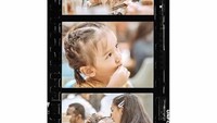 Manisnya Salma ketika berusaha menyuapi sang Ibu, Atiqah Hasiholan. Saking gemasnya Rio Dewanto sampai mencium pipinya. Foto: Istimewa
