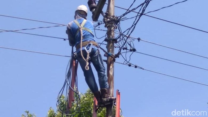 Perusahaan Listrik Negara (PLN) melakukan perbaikan jaringan