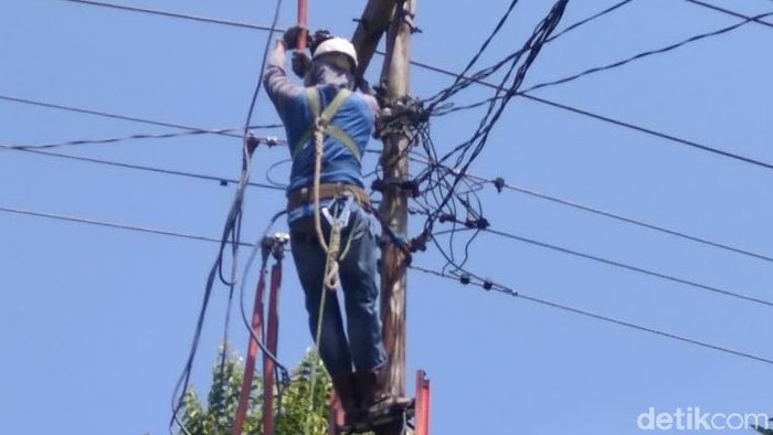 Perusahaan Listrik Negara (PLN) melakukan perbaikan jaringan