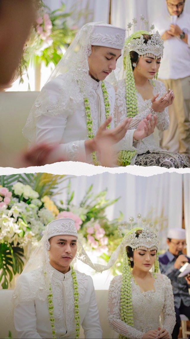 Kebaya tersebut dipadukan dengan batik hitam-putih. Penampilannya pun serasi dengan busana yang dikenakan Krisjiana. Foto: Instagram