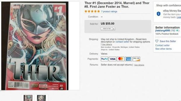 Wow! Komik Jane Foster Jadi Thor Dijual Rp 770 Ribu di eBay