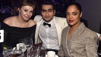Hadiri acara jamuan makan malam yang formal, Kumail tampil keren saat menikmati aneka hidangan bersama aktris Tessa Thompson.  Foto: Istimewa