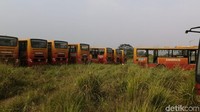 detikcom memantau bus tersebut di lapangan seberang Rumah Sakit Karya Bhakti Pratiwi, Jl. Raya Dramaga, Dramaga, Kabupaten Bogor, Sabtu (27/7/2019) sore. 