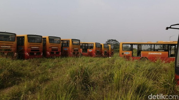 Kuburan Bus Bertuliskan TransJ di Dramaga Bogor