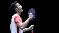 Pebulutangkis Indonesia, Jonatan Christie melaju ke final Japan Open 2019. Istimewa/Antara Foto/Humas PP PBSI-Widya.