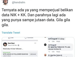 Hendak Dipolisikan Kemendagri, Hendra Pencuit Jual Beli Data e-KTP Kecewa