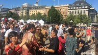 Kungstradgarden adalah taman yang jadi tempat wisata di Swedia yang populer. Taman raja di Stockholm ini disulap menjadi Kampung Indonesia. (Erna Mardiana/detikTravel)