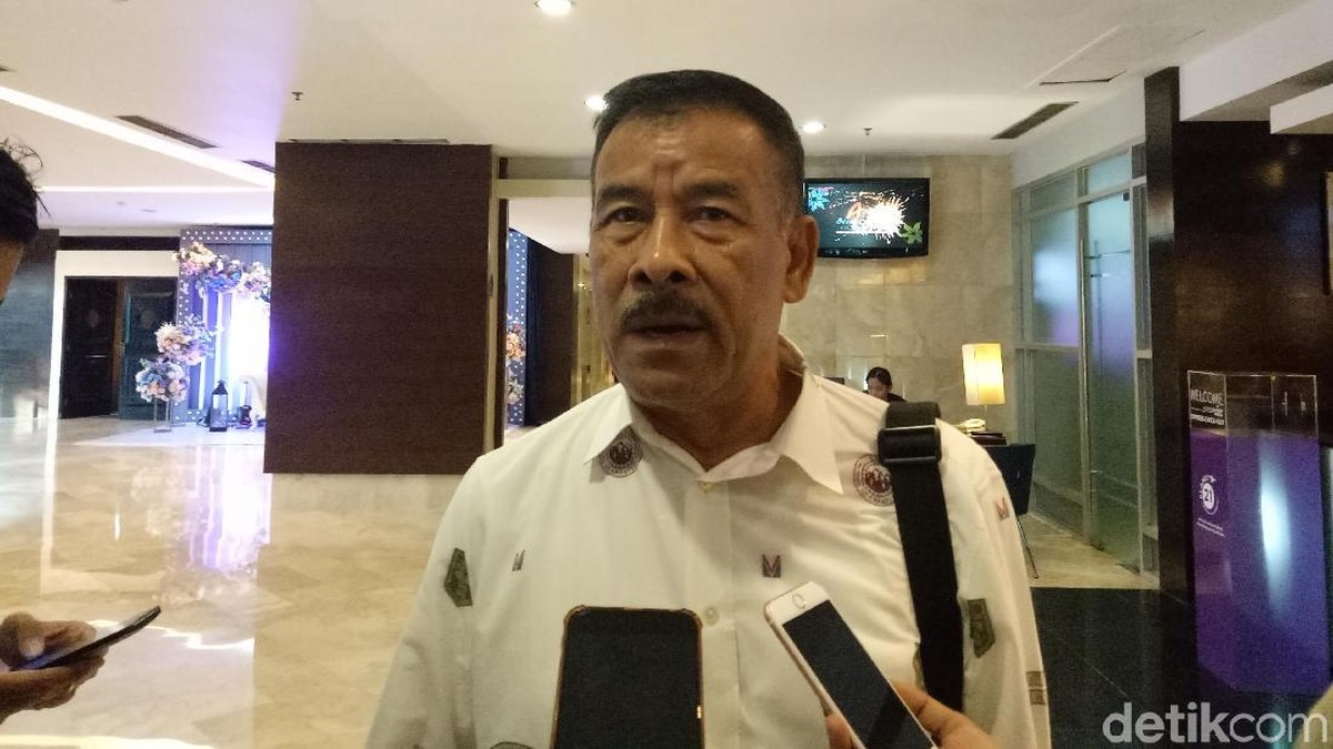 Umuh Muchtar memintar pemilihan Ketum PSSI 2020-2024 (Amalia Dwi Septi/detikSport)