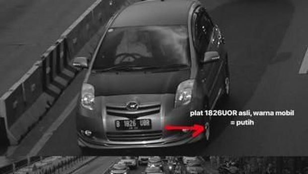 Mobil pelaku yang menyalahgunakan pelat nomor Radityo Utomo.