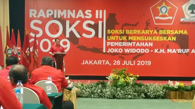 Bamsoet beri sambutan di Rapimnas III Soksi.