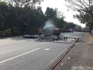Gas CNG Muatan Truk Terguling Bocor, Polisi Panggil Ahli Gas dan PMK