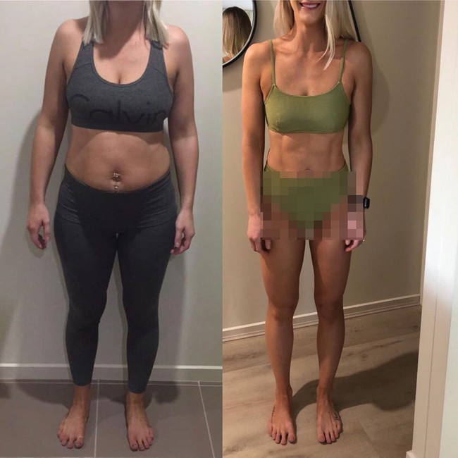 Tess Papaioannou mengaku hanya olahraga di rumah selama 28 menit setiap harinya. Dari rutin berolahraga dalam beberapa bulan, tubuhnya bisa ramping kembali.  Foto: dok. Instagram @tes.p