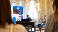 Bahkan selain piano, Kasyfi juga mahir bermain saksofon. Dok. Ist