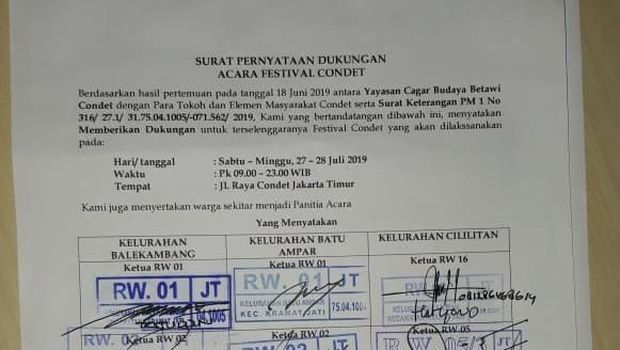 DIkritik soal Tutup Jalan, Panitia Festival Condet: Di Kemang Boleh