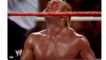 Mungkin banyak warga Inggris mandi keringat ala Hulk Hogan ini. Foto: Twitter