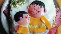 Masih dengan bentuk sosok Giant. Tapi kali ini pria berbadan gemuk itu dibuat ramah pada Nobita. Hihi Foto: Instagram etn.co_mam