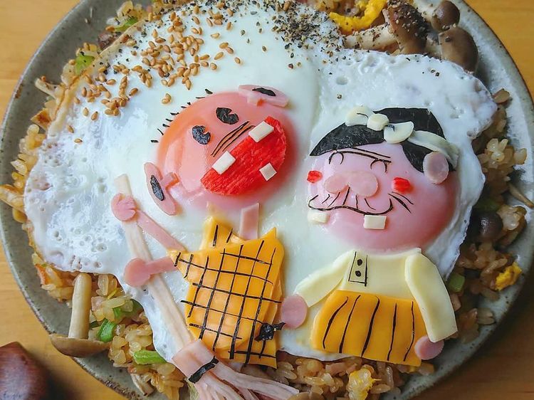 Keren! Telur Ceplok yang Disulap Jadi 10 Karakter Kartun Populer