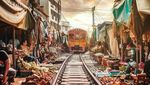 Dilintasi Kereta Api, Pasar Tradisional Mae Klong Jadi Destinasi Wisata Unik
