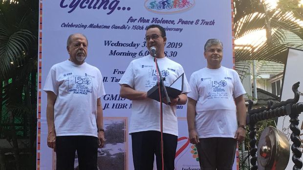 Anies mengenang sosok Gandhi.