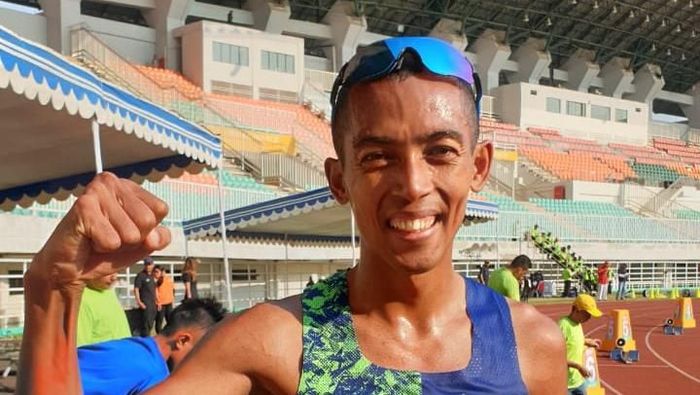 Agus Prayogo meraih emas dari lari 5.000 m di Kejurnas Atletik 2019. (dok. PASI) Agus Prayogo meraih emas dari lari 5.000 m di Kejurnas Atletik 2019. (dok. PASI)