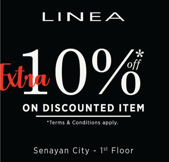 Pilihan beragam dari berbagai merek bisa ditemuka di gerai Linea. Toko sepatu itu pun sedang memberikan ekstra diskon 10%. Artinya Anda bisa menerima potongan harga tambahan bahkan jika membeli sepatu yang sudah diskon 10-30%. Foto: Twitter