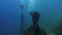 Jaring ikan yang dikenal dengan sebutan jaring hantu itu diangkat dari dasar lautan agar tak mengganggu dan mencemari ekosistem laut di dasar Pulau Andros, Yunani, tersebut.