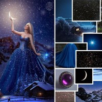 Wanita berbaju pengantin putih ini benar-benar berubah setelah diedit oleh Viktoria. Si wanita tak lagi berambut merah dan berbaju putih. Dia jadi seperti berada di negeri antah berantah yang rumah-rumahnya mungil dan semuanya serba biru. Foto: Dok. BoredPanda/Instagram @viktoriasolidarnyh