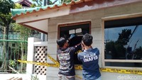 Tim Inafis Polres Ciamis melakukan olah TKP dan mengumpulkan barang bukti.