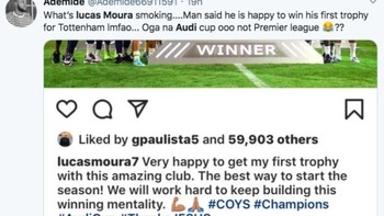 Apa sih yang diisap Lucas Moura? Foto: Twitter